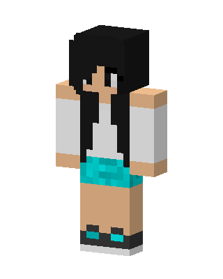 Teal Skirt Girl skin, 3D preview