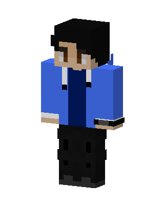 Blue Hoodie Boy skin, 3D preview