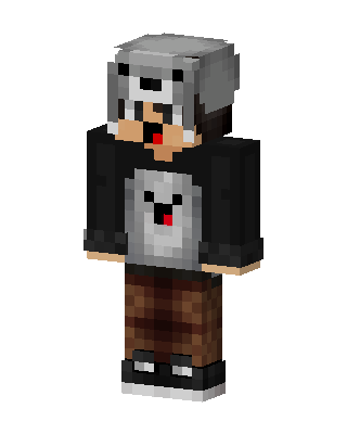 Wolf Hoodie Boy skin, 3D preview