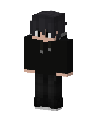 Dark Hoodie Boy skin, 3D preview