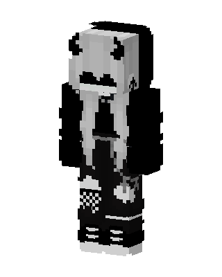 Panda Hoodie Girl skin, 3D preview