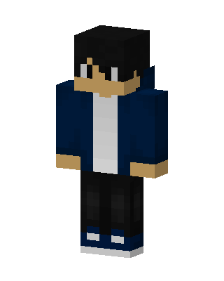 Blue Hoodie Boy skin, 3D preview