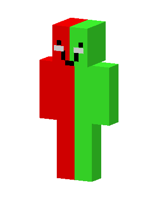 Red Green Split skin, 3D preview