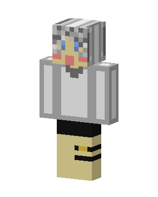 Gray Hoodie Chick skin, 3D preview