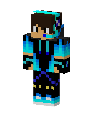 Blue Flame Hoodie skin, 3D preview