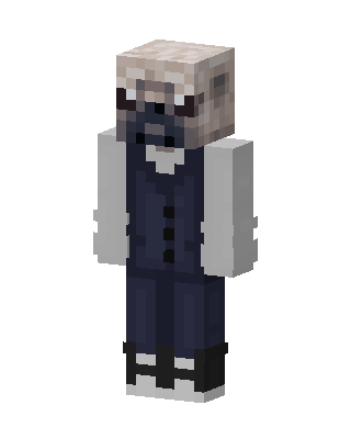 Pug Butler skin, 3D preview