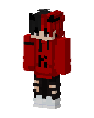 Red Hoodie Emo skin, 3D preview