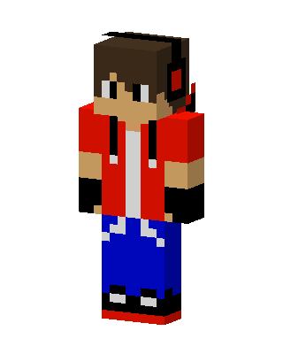 Red Gamer Boy skin, 3D preview