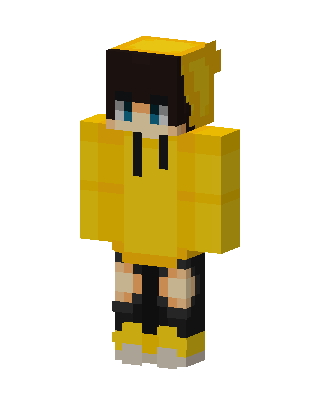 Yellow Hoodie Boy skin, 3D preview