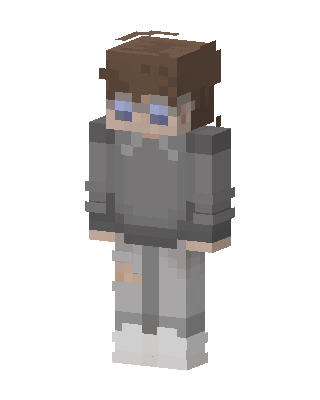 Gray Hoodie Boy skin, 3D preview