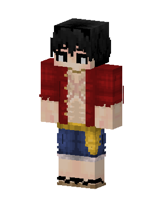 Red Anime Boy skin, 3D preview