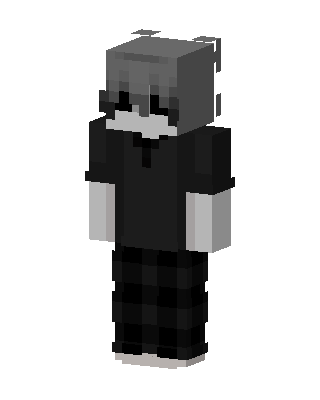 Black Emo Boy skin, 3D preview