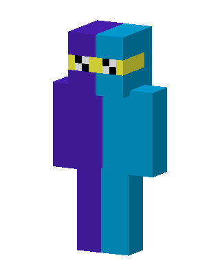 Purple Cyan Ninja skin, 3D preview