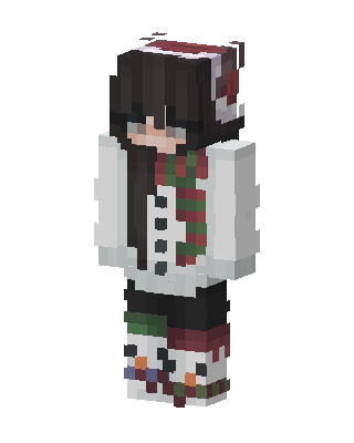 White Holiday Girl skin, 3D preview