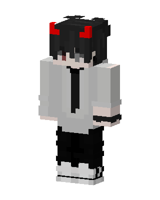 White Anime Boy skin, 3D preview
