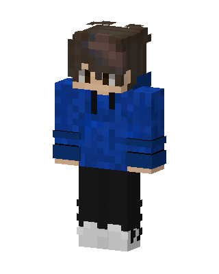 Blue Hoodie Boy skin, 3D preview