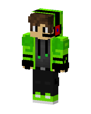 Green Hoodie Gamer Minecraft skin