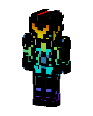 Neon Rainbow Armor skin, 3D preview
