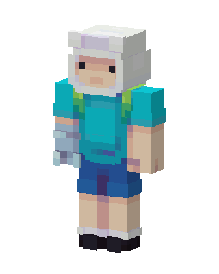Teal Toon Boy skin, 3D preview