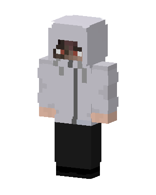 White Hoodie Boy skin, 3D preview