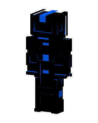 Neon Blue Robot skin, 3D preview
