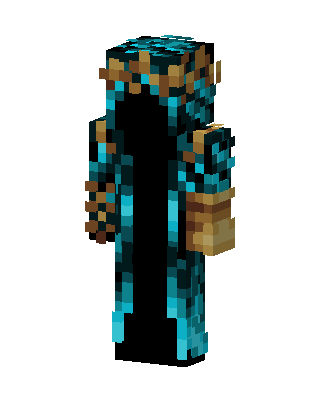 Cyan Hooded Mage skin, 3D preview