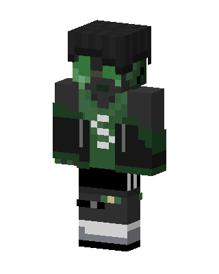 Creeper Hoodie skin, 3D preview