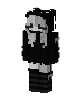 Monochrome Hoodie Girl skin, 3D preview
