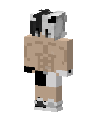 Shirtless Panda Boy skin, 3D preview