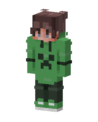 Creeper Hoodie skin, 3D preview