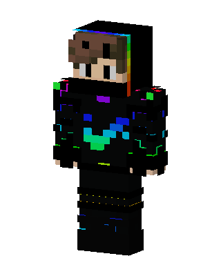 Neon Glitch Hoodie skin, 3D preview