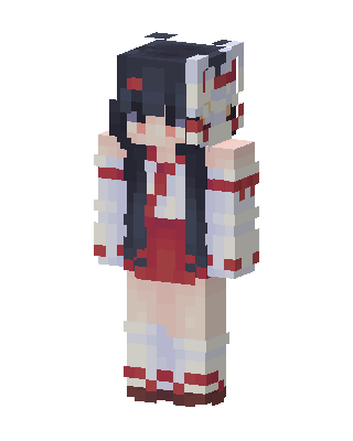 White Anime Girl skin, 3D preview