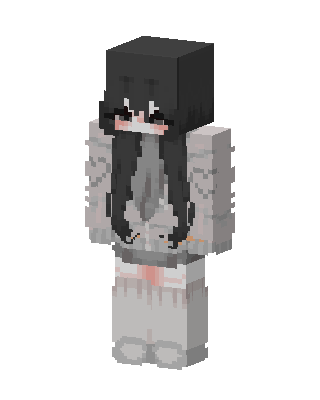 Gray Anime Girl Minecraft skin