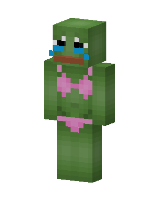 Green Mob Girl skin, 3D preview