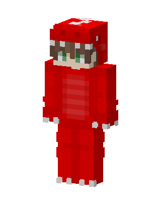 Red Dino Onesie skin, 3D preview