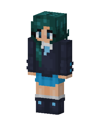 Teal Hair Girl Minecraft skin