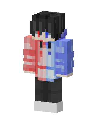 Red Blue Hoodie skin, 3D preview