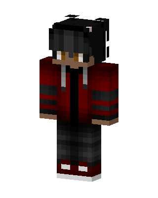 Crimson Hoodie Boy skin, 3D preview