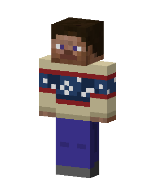 Cozy Sweater Steve skin, 3D preview