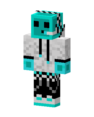 Cyan Slime Hoodie skin, 3D preview