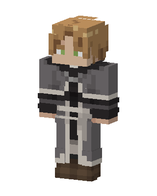 Gray Robed Mage skin, 3D preview
