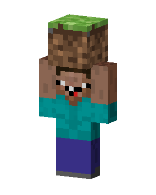 Grass Block Steve skin, 3D preview