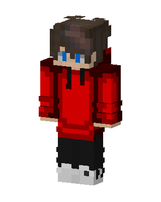 Red Hoodie Boy skin, 3D preview
