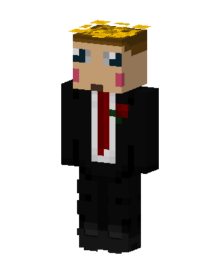 Golden Hair Tuxedo skin, 3D preview