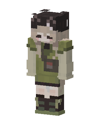 Green Soldier Girl skin, 3D preview