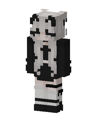 Panda Goth skin, 3D preview