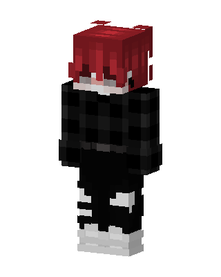 Red Hair Emo skin, 3D preview