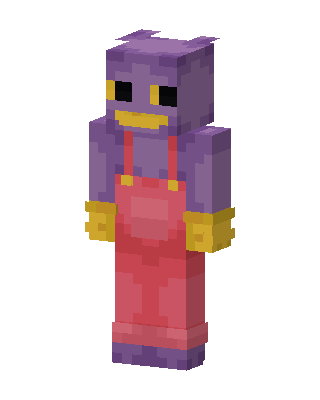 Purple Dress Girl skin, 3D preview