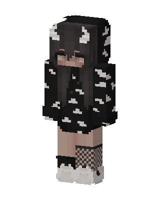 Cloud Hoodie Girl skin, 3D preview