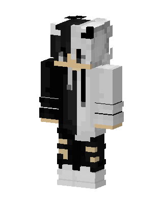Monochrome Hoodie Boy skin, 3D preview